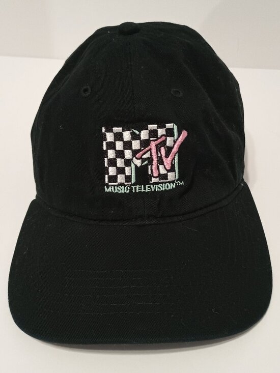 MTV Other - Vintage MTV Music Television Black Embroidered Logo Baseball Cap Hat